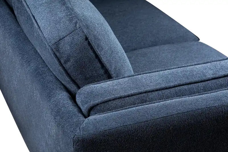 Kort & Co. Kassia 90.6 Linen-Look Fabric Sofa with Wood Base and Legs