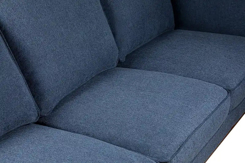 Kort & Co. Kassia 90.6 Linen-Look Fabric Sofa with Wood Base and Legs