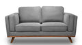 Kort & Co. Kassia 65.4 Linen-Look Fabric Loveseat with Wood Base and Legs