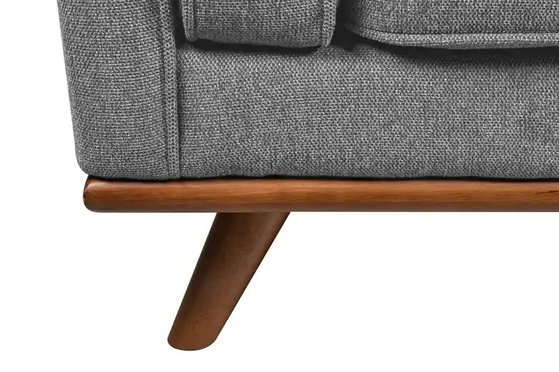 Kort & Co. Kassia 65.4 Linen-Look Fabric Loveseat with Wood Base and Legs