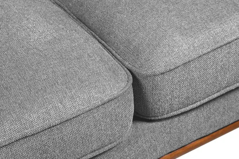 Kort & Co. Kassia 65.4 Linen-Look Fabric Loveseat with Wood Base and Legs