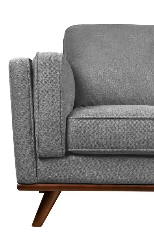Kort & Co. Kassia 65.4 Linen-Look Fabric Loveseat with Wood Base and Legs