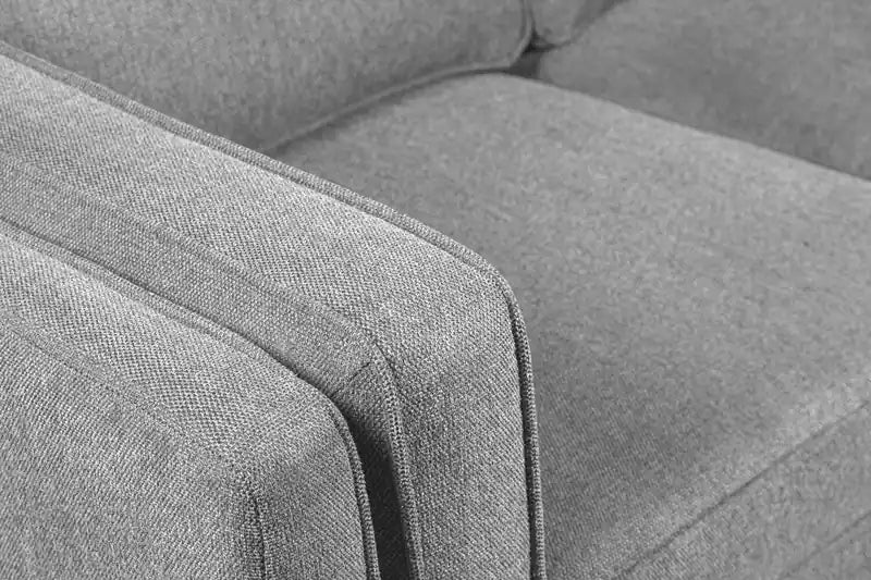 Kort & Co. Kassia 65.4 Linen-Look Fabric Loveseat with Wood Base and Legs