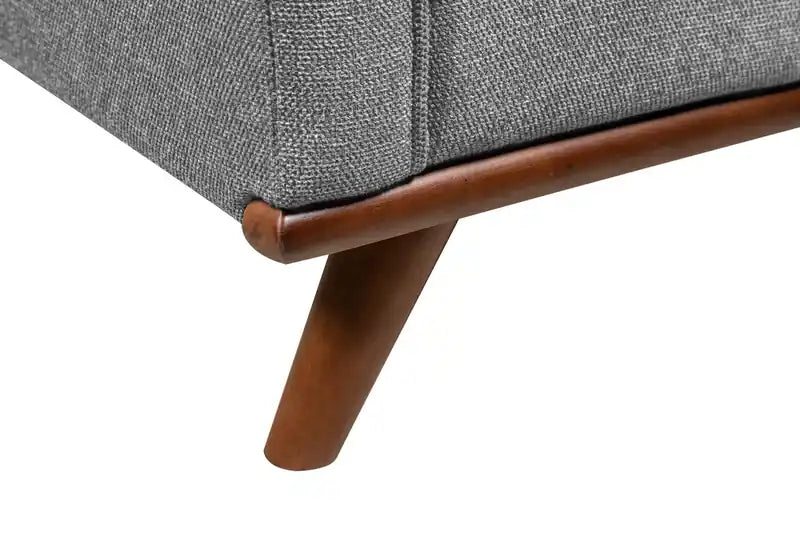 Kort & Co. Kassia 90.6 Linen-Look Fabric Sofa with Wood Base and Legs