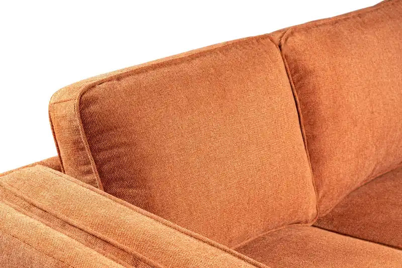 Kort & Co. Kassia 65.4 Linen-Look Fabric Loveseat with Wood Base and Legs