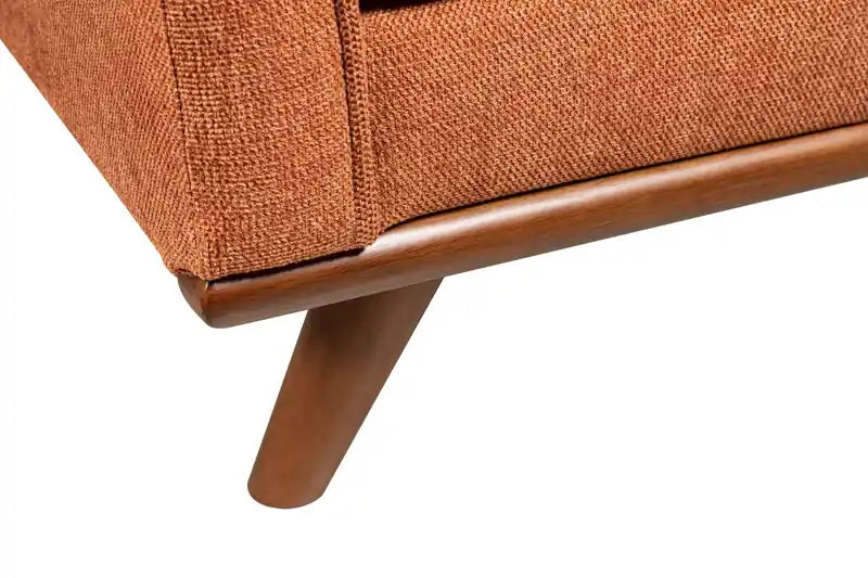 Kort & Co. Kassia 65.4 Linen-Look Fabric Loveseat with Wood Base and Legs
