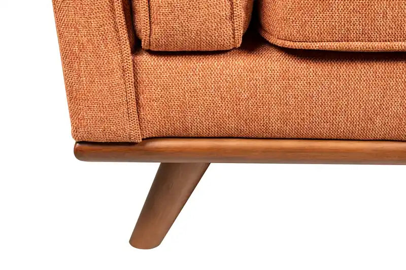 Kort & Co. Kassia 65.4 Linen-Look Fabric Loveseat with Wood Base and Legs