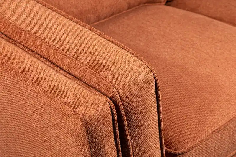 Kort & Co. Kassia 65.4 Linen-Look Fabric Loveseat with Wood Base and Legs