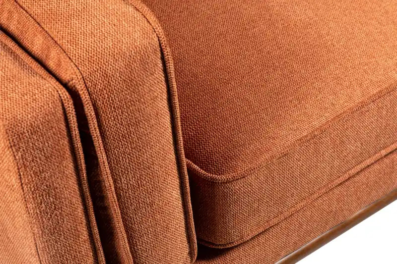 Kort & Co. Kassia 65.4 Linen-Look Fabric Loveseat with Wood Base and Legs