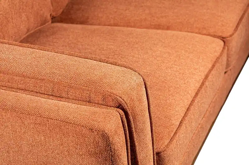 Kort & Co. Kassia 65.4 Linen-Look Fabric Loveseat with Wood Base and Legs