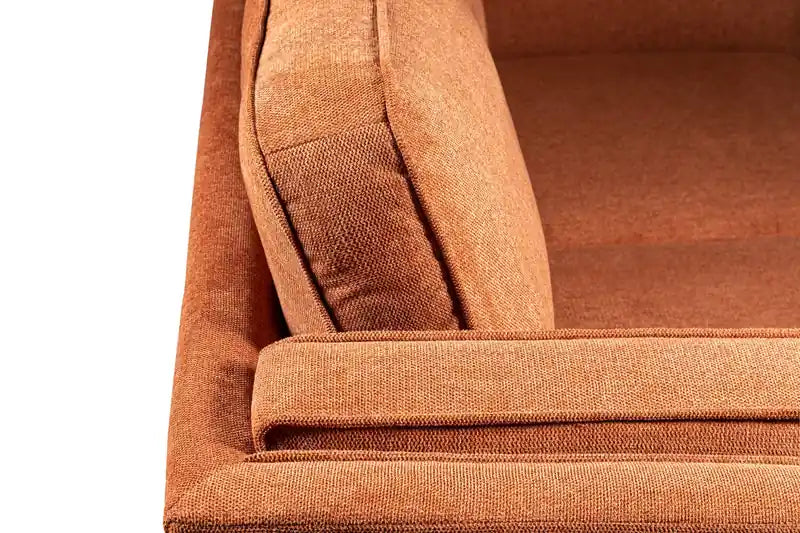 Kort & Co. Kassia 65.4 Linen-Look Fabric Loveseat with Wood Base and Legs