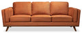 Kort & Co. Kassia 90.6 Linen-Look Fabric Sofa with Wood Base and Legs