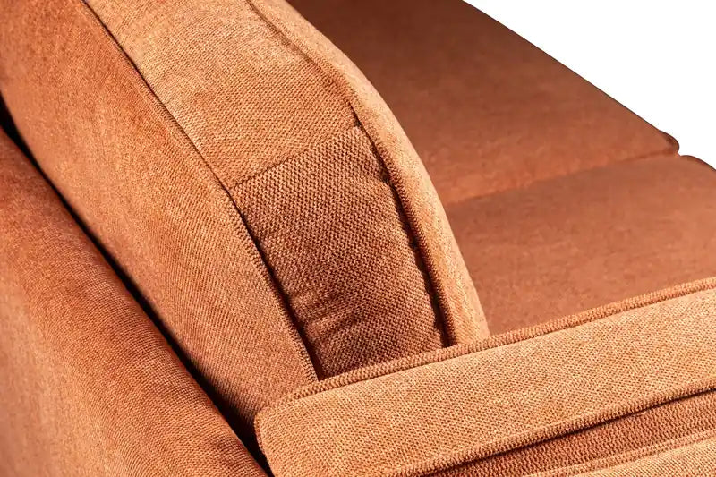 Kort & Co. Kassia 90.6 Linen-Look Fabric Sofa with Wood Base and Legs