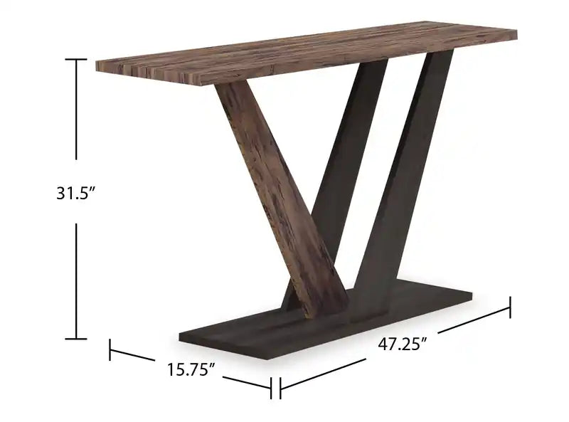 47.25" Modern Sofa Table - Dark Brown Wood