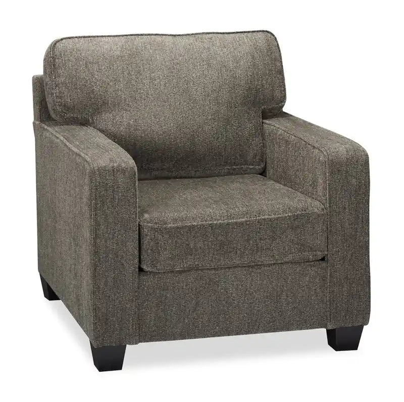 Made in Canada Lennox 35 Chenille Fabric Chair with Reversible Cushions and Track Arms