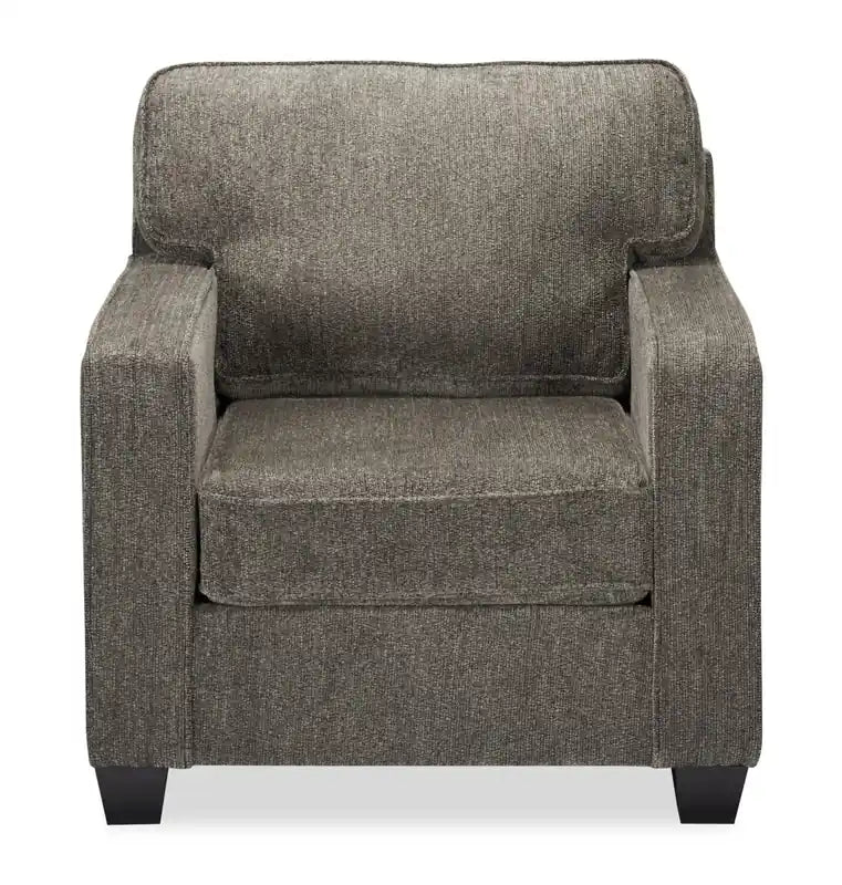 Made in Canada Lennox 35 Chenille Fabric Chair with Reversible Cushions and Track Arms