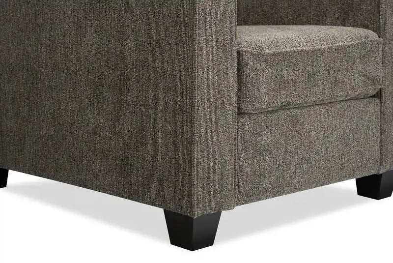 Made in Canada Lennox 35 Chenille Fabric Chair with Reversible Cushions and Track Arms