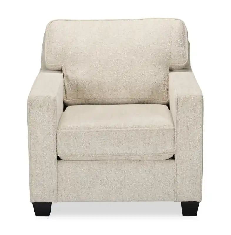 Made in Canada Lennox 35 Chenille Fabric Chair with Reversible Cushions and Track Arms