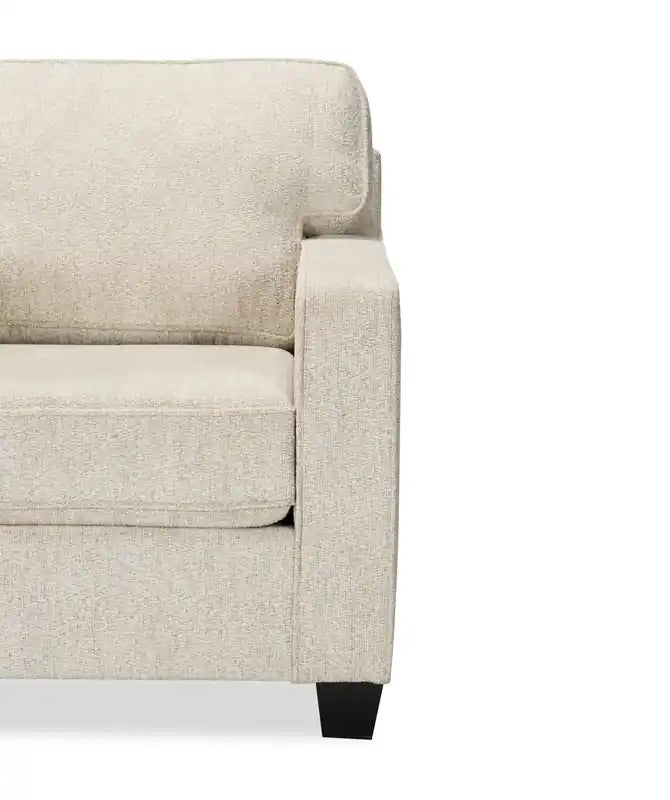 Made in Canada Lennox 35 Chenille Fabric Chair with Reversible Cushions and Track Arms