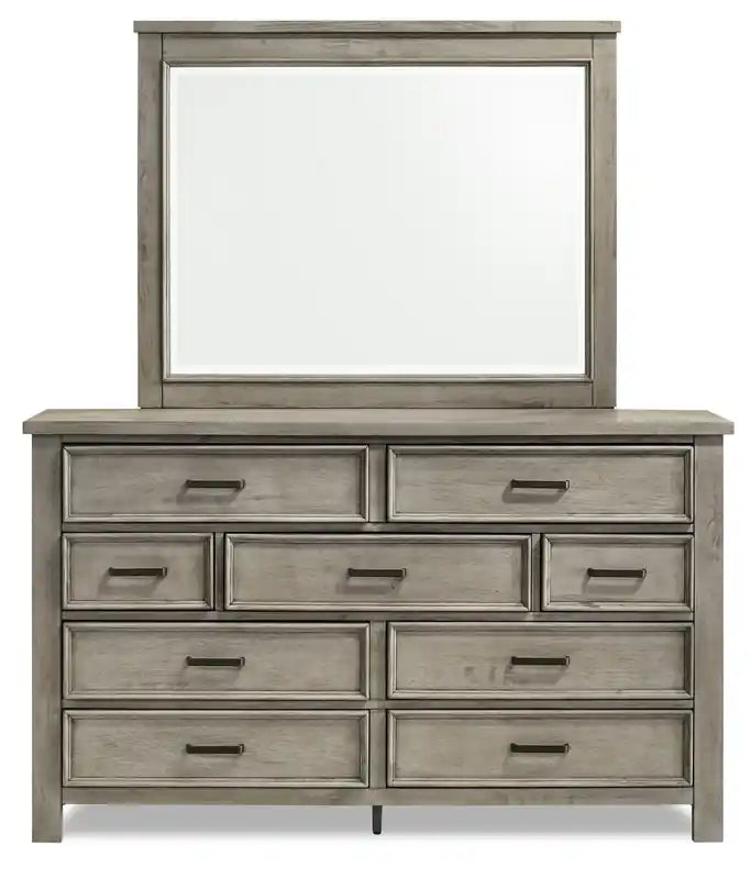 Bedroom Dresser Mirror, Wood - Drift Grey