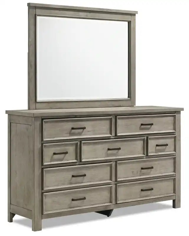 Bedroom Dresser Mirror, Wood - Drift Grey