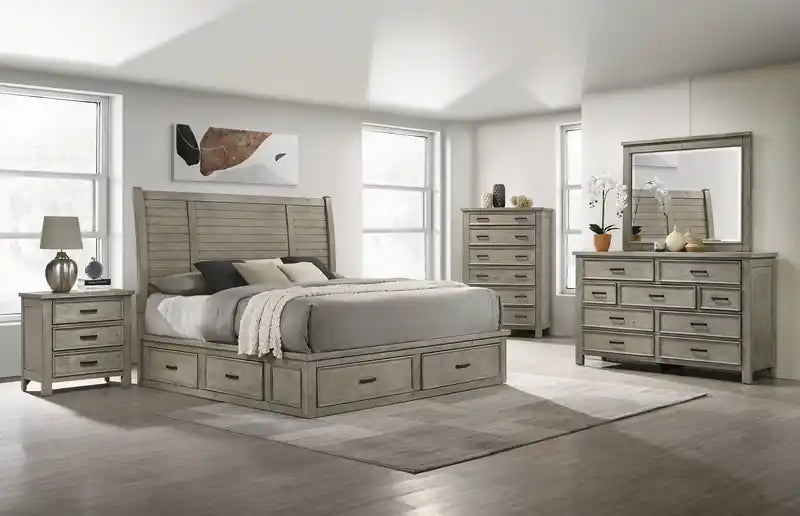 Bedroom Dresser Mirror, Wood - Drift Grey