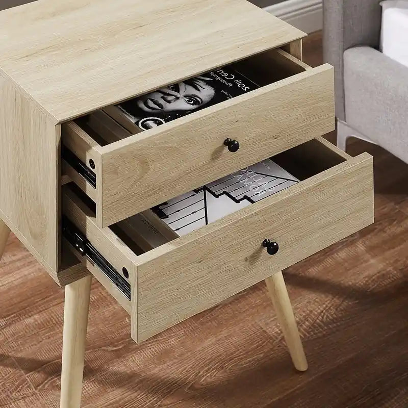 Brax Bedside 2-Drawer Nightstand, 18W x 25.75H