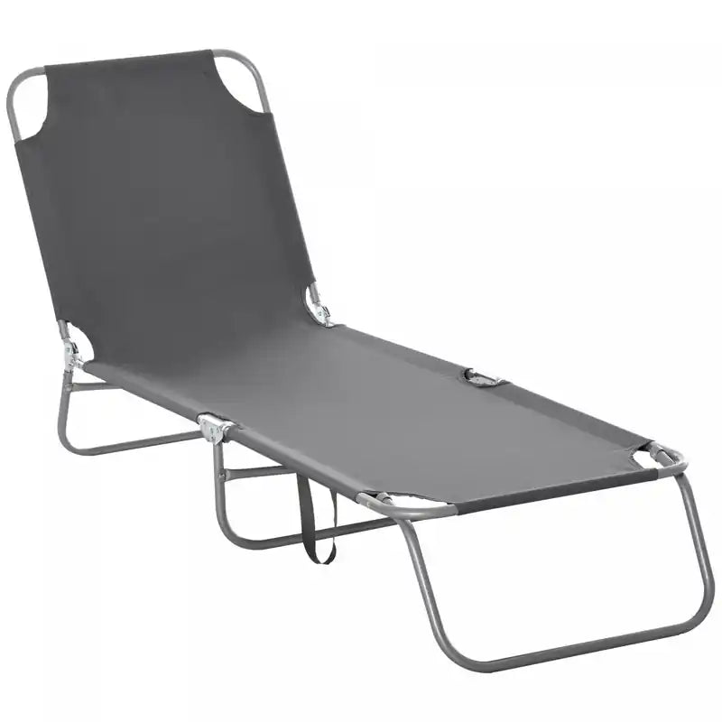 Outsunny Folding Outdoor Lounge Chair For Patio, Garden, Poolside