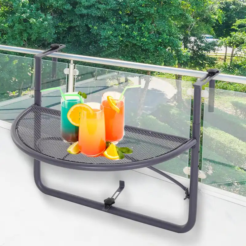 Outsunny Adjustable Balcony Hanging Railing Table