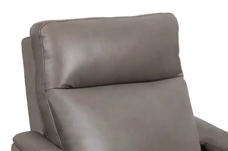 Natalie 32.5 Top-Grain Genuine Leather Pushback Reclining Chair with Wood Legs