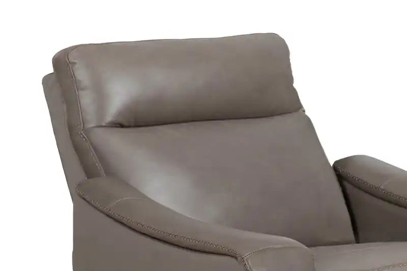 Natalie 32.5 Top-Grain Genuine Leather Pushback Reclining Chair with Wood Legs