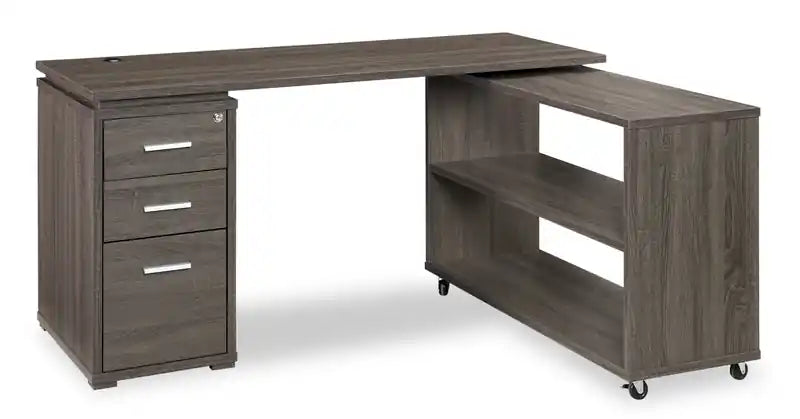 Oliver 60 Folding Corner Office Desk with Storage & USB Ports