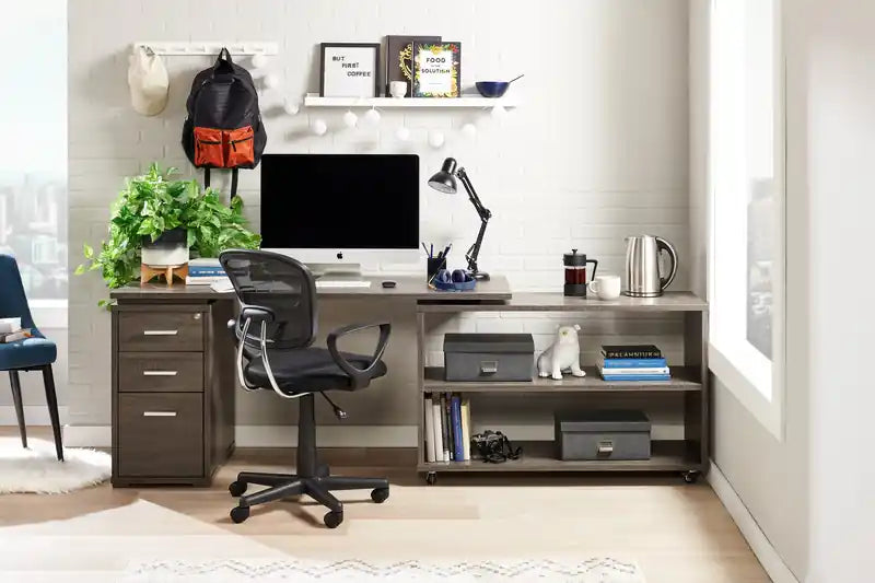 60" Folding Corner Office Desk with Storage & USB Ports
