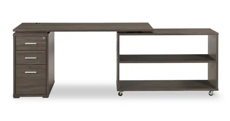 60" Folding Corner Office Desk with Storage & USB Ports