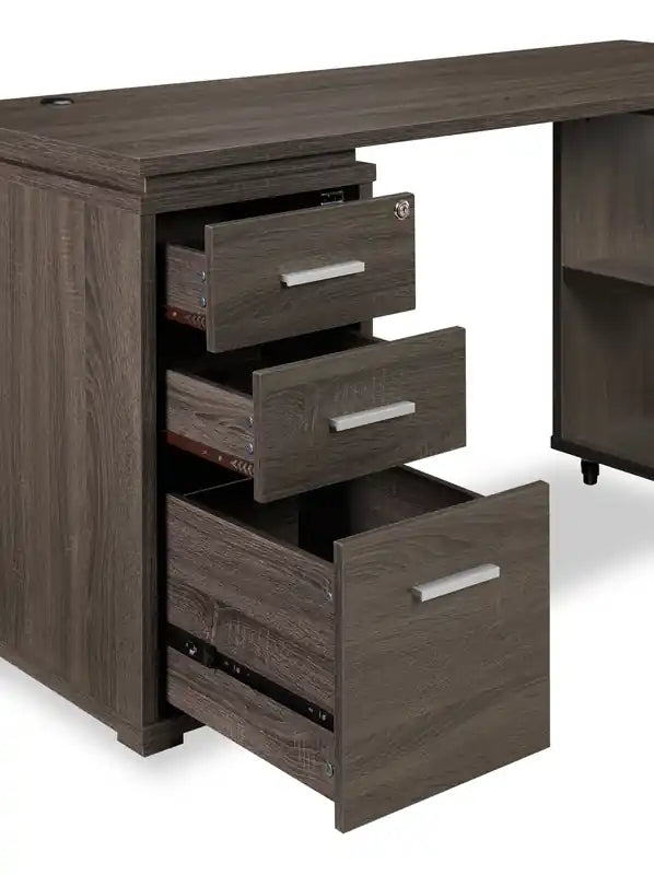 60" Folding Corner Office Desk with Storage & USB Ports