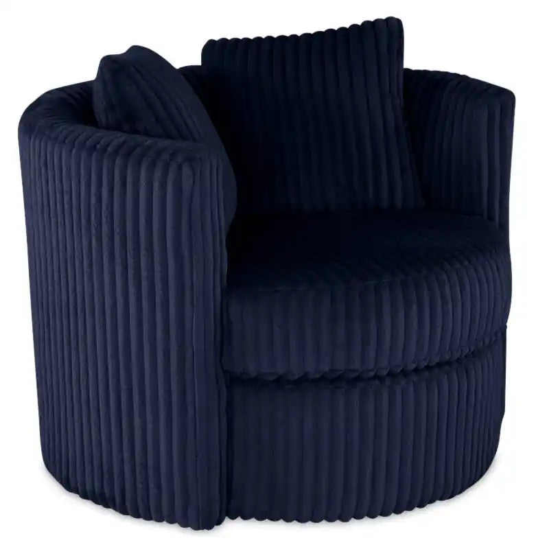 Made in Canada Petite 36 Chenille Fabric Swivel Cuddler Accent Chair - Plush Heaven White
