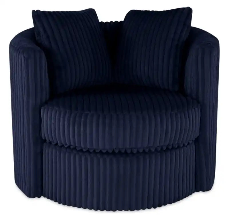 Made in Canada Petite 36 Chenille Fabric Swivel Cuddler Accent Chair - Plush Heaven White
