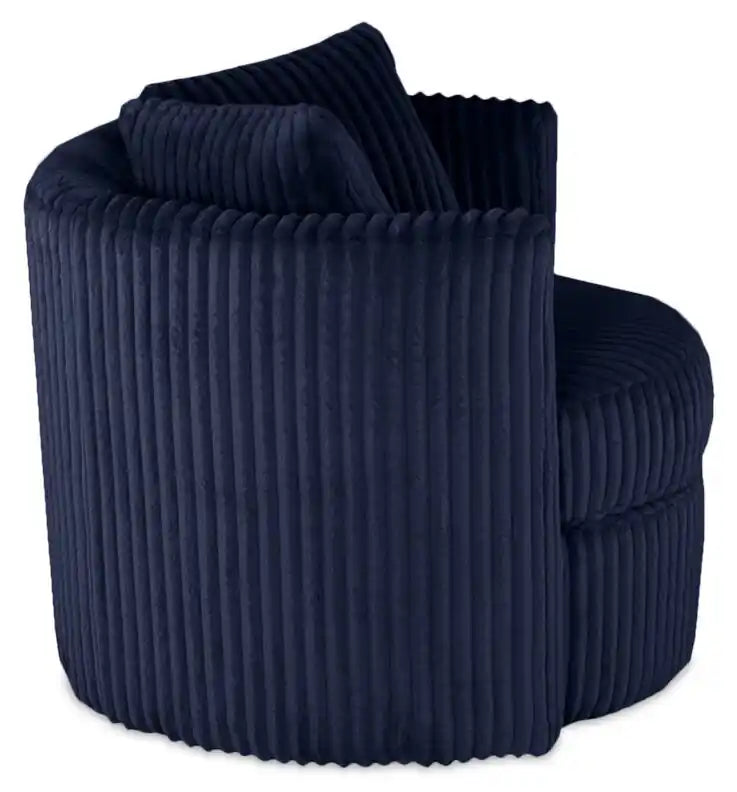Made in Canada Petite 36 Chenille Fabric Swivel Cuddler Accent Chair - Plush Heaven White