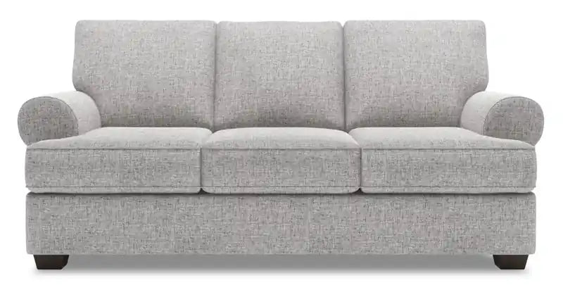 86" Chenille Fabric Sofa with Rolled Arms - Luxury Taupe