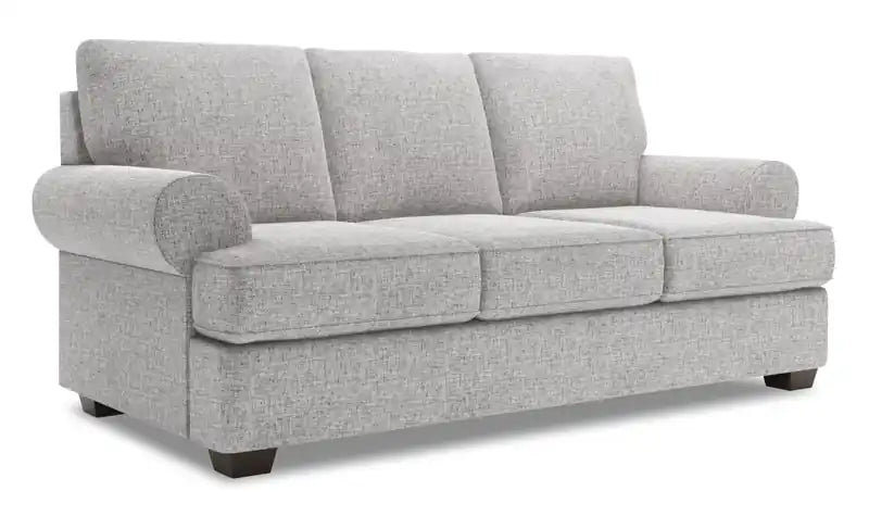 86" Chenille Fabric Sofa with Rolled Arms - Luxury Taupe
