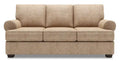 Made in Canada Customizable Sofa Lab Roll 86 Chenille Fabric Sofa with Rolled Arms - Luxury Taupe