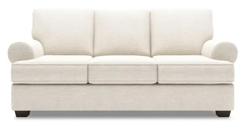 86" Chenille Fabric Sofa with Rolled Arms - Luxury Taupe