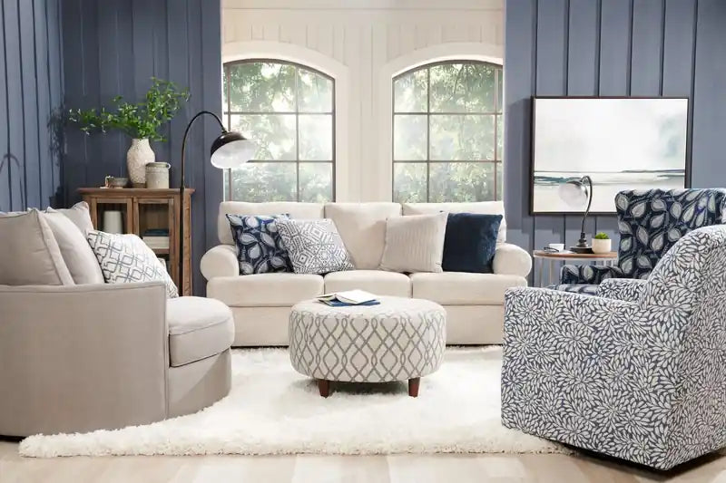 86" Chenille Fabric Sofa with Rolled Arms - Luxury Taupe