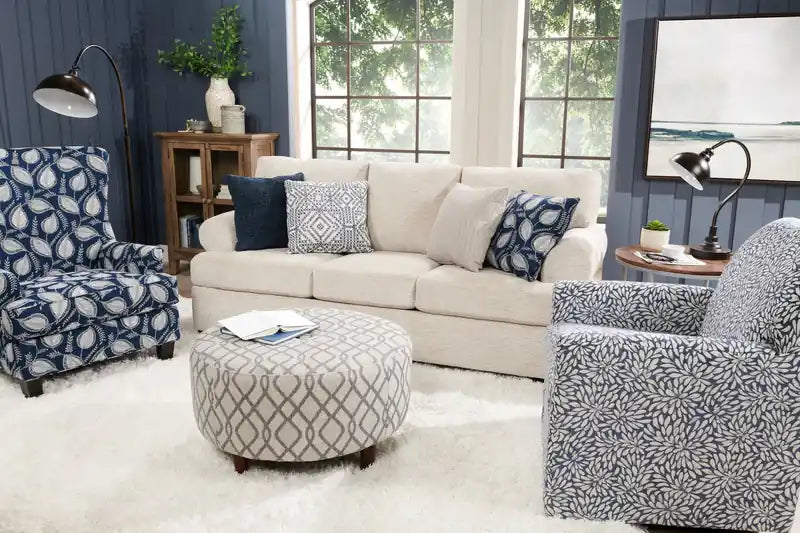 86" Chenille Fabric Sofa with Rolled Arms - Luxury Taupe