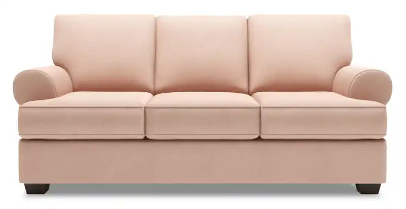 86" Chenille Fabric Sofa with Rolled Arms - Luxury Taupe