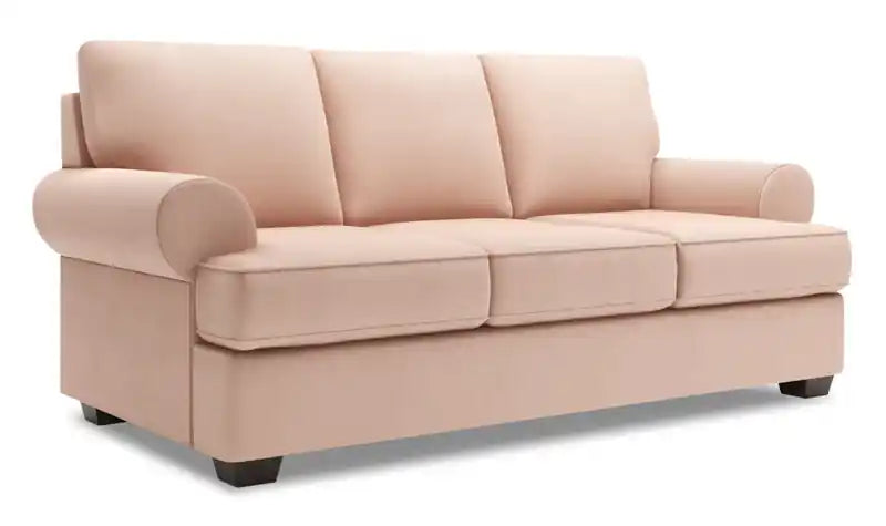 86" Chenille Fabric Sofa with Rolled Arms - Luxury Taupe