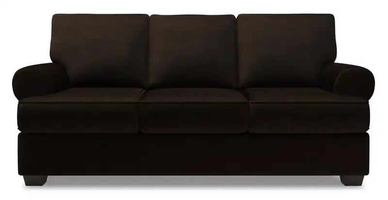 86" Chenille Fabric Sofa with Rolled Arms - Luxury Taupe
