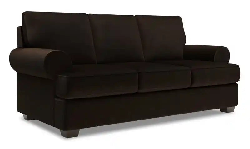 86" Chenille Fabric Sofa with Rolled Arms - Luxury Taupe