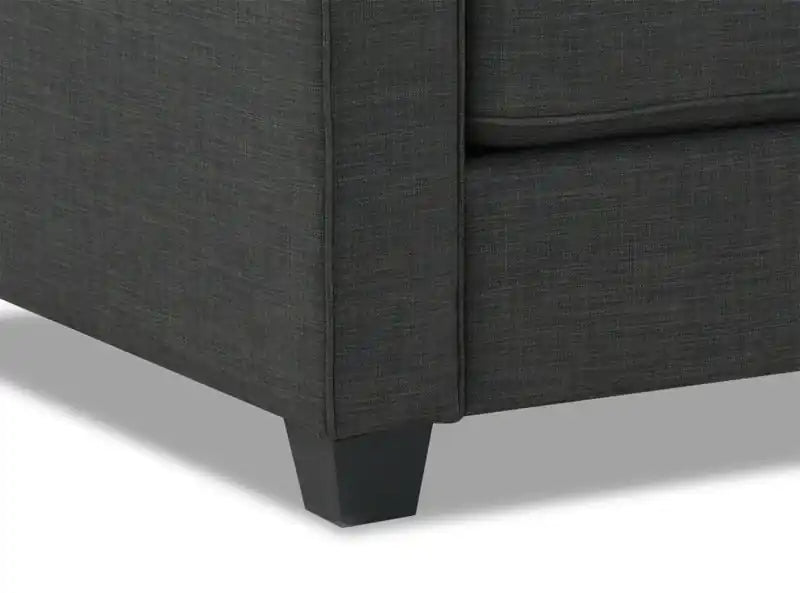 Made in Canada Sawyer 83 Linen-Look Fabric Sofa with Reversible Cushions and Accent Pillows - Charcoal Grey