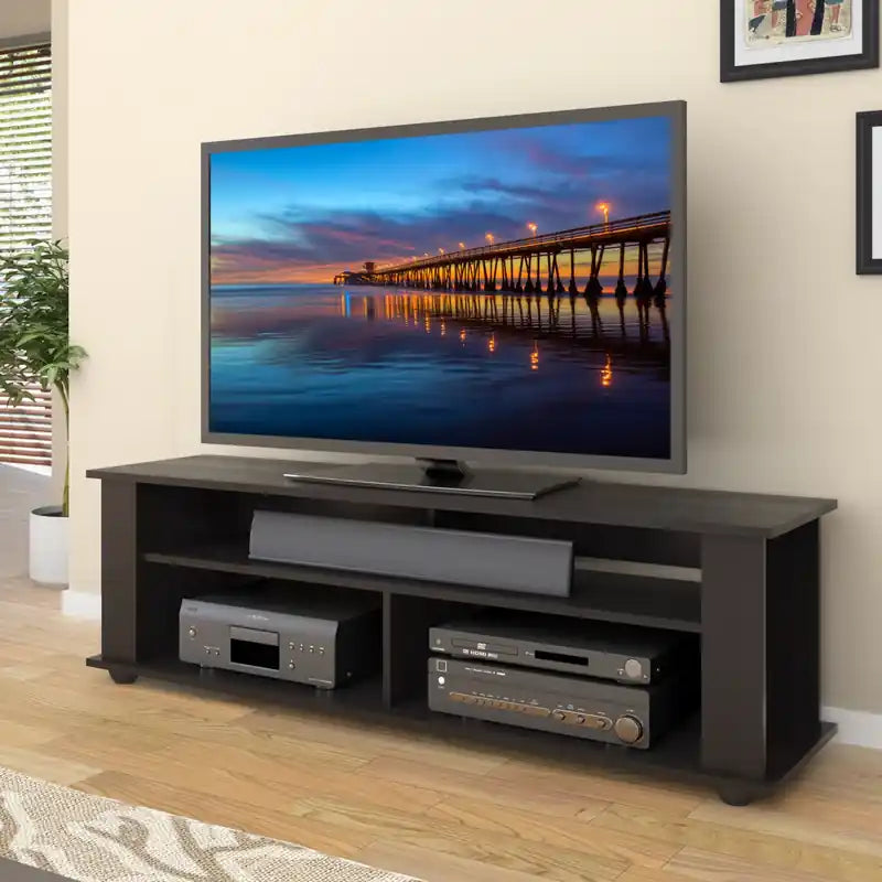Bakersfield 58 Modern TV Stand with Storage and Cable Management for TVs up to 65- Black